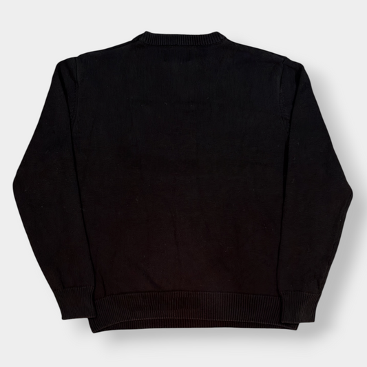 STUSSY | RARE BLACK KNITTED 'CURLY S' JUMPER (M)