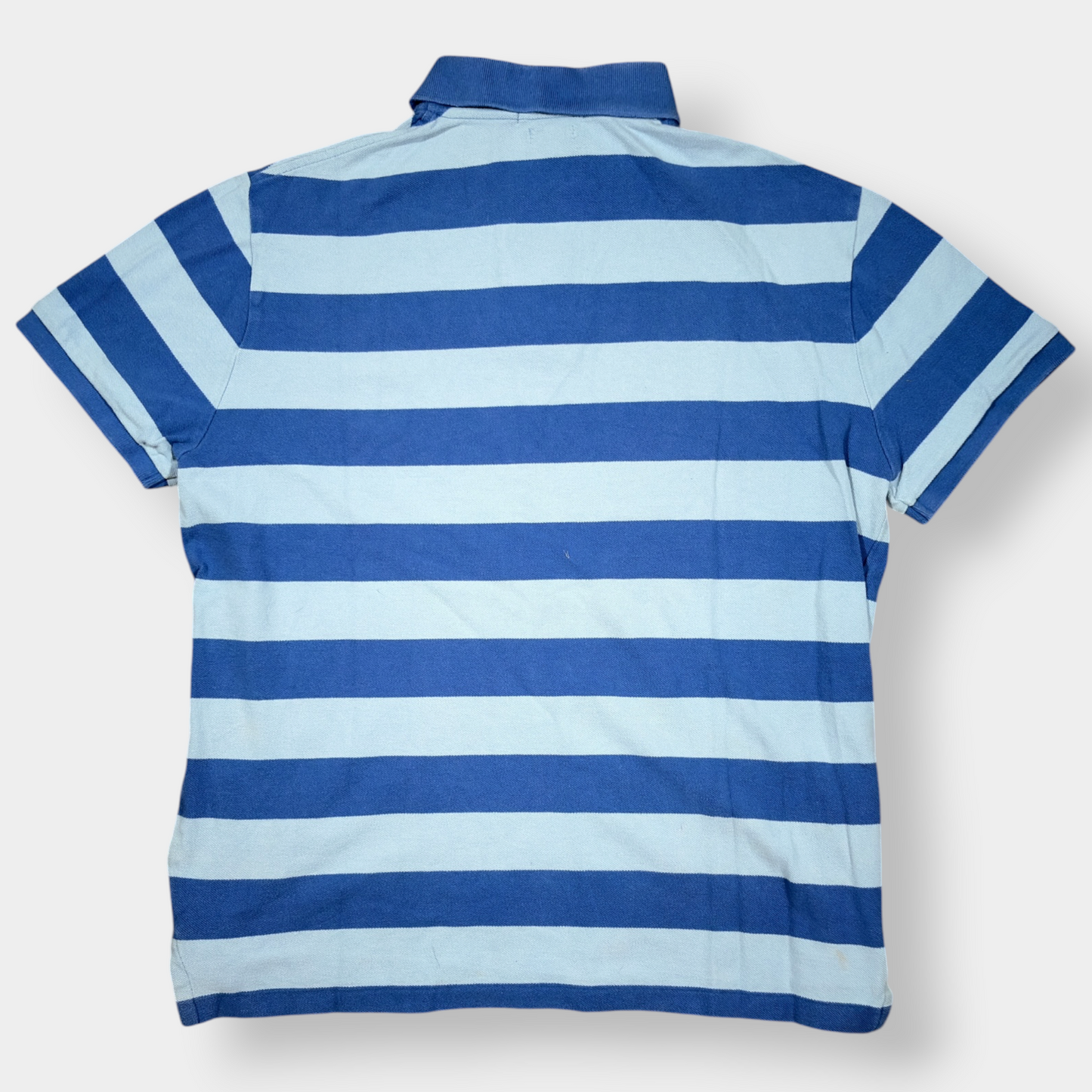 RALPH LAUREN | VINTAGE BLUE STRIPED SLIM FIT POLO SHIRT (L)