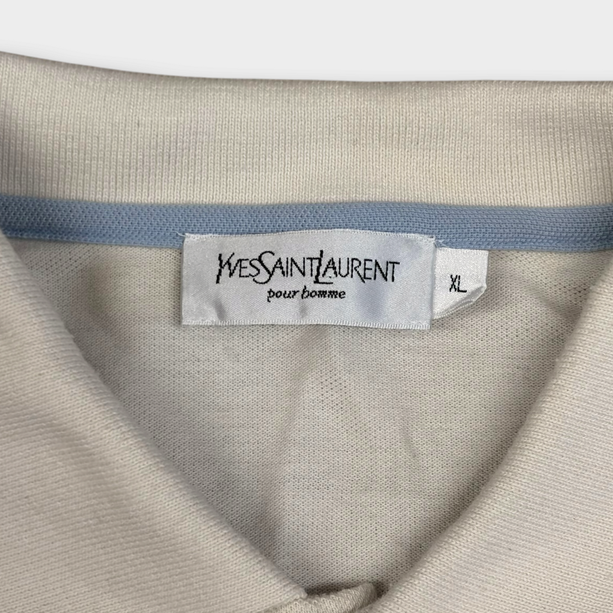 YVES SAINT LAURENT | 1990s STRIPED POLO SHIRT (XL)