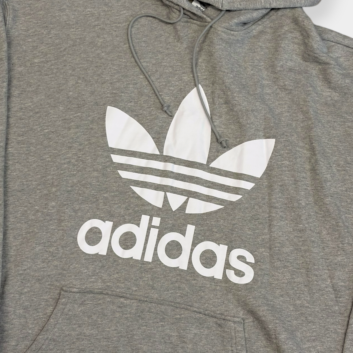 ADIDAS | 2010s GREY TREFOIL LOGO HOODIE (4XL)