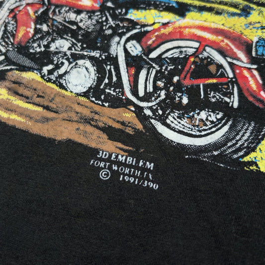 HARLEY DAVIDSON | 3D EMBLEM 1991 VINTAGE SINGLE STITCH GRAPHIC TEE (M)