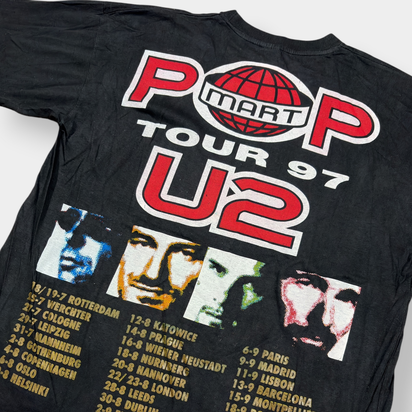 U2 1997 POPMART TOUR SINGLE STITCH GRAPHIC TEE (XL)