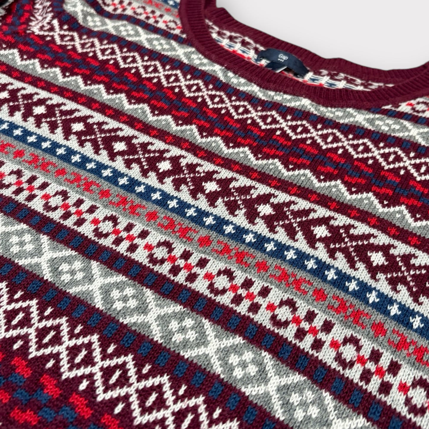 GAP 00s WOMEN'S FAIR ISLE PATTERN KNIT JUMPER (L)