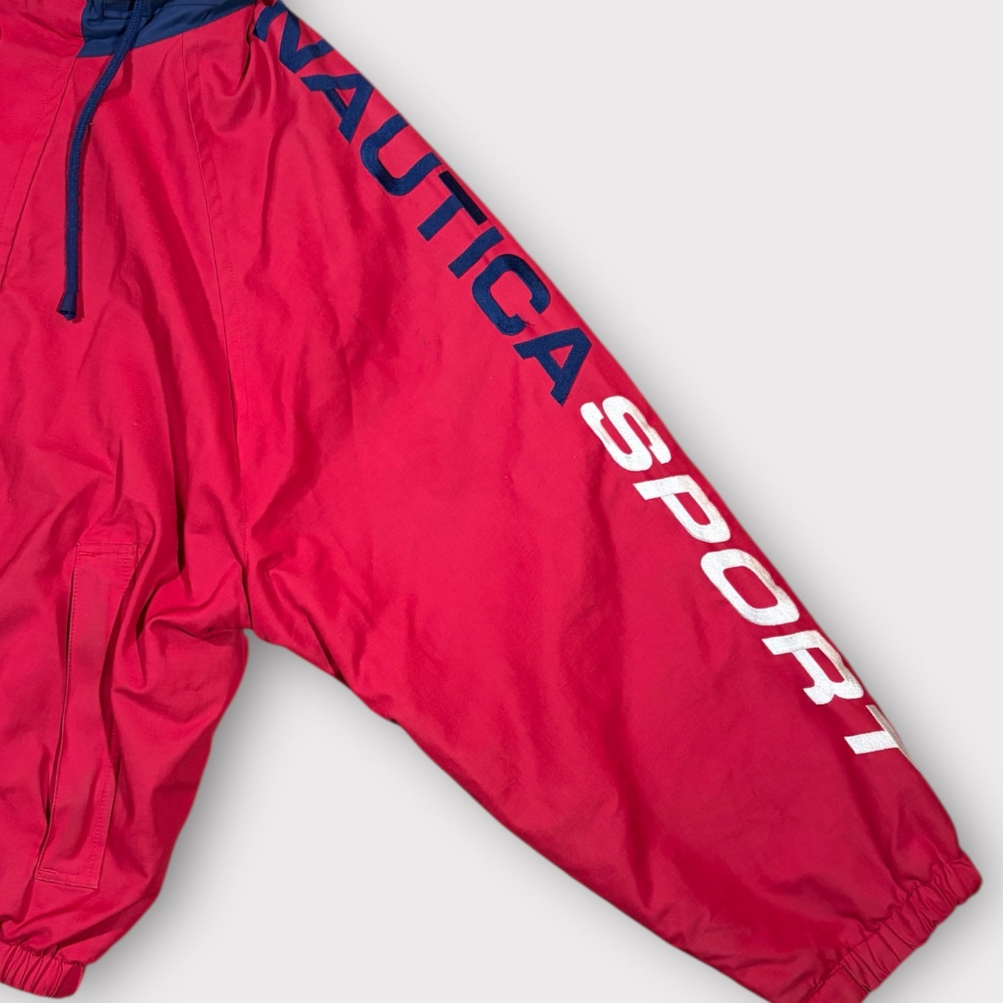 NAUTICA SPORT 1990s REVERSIBLE FLEECED JACKET (L)