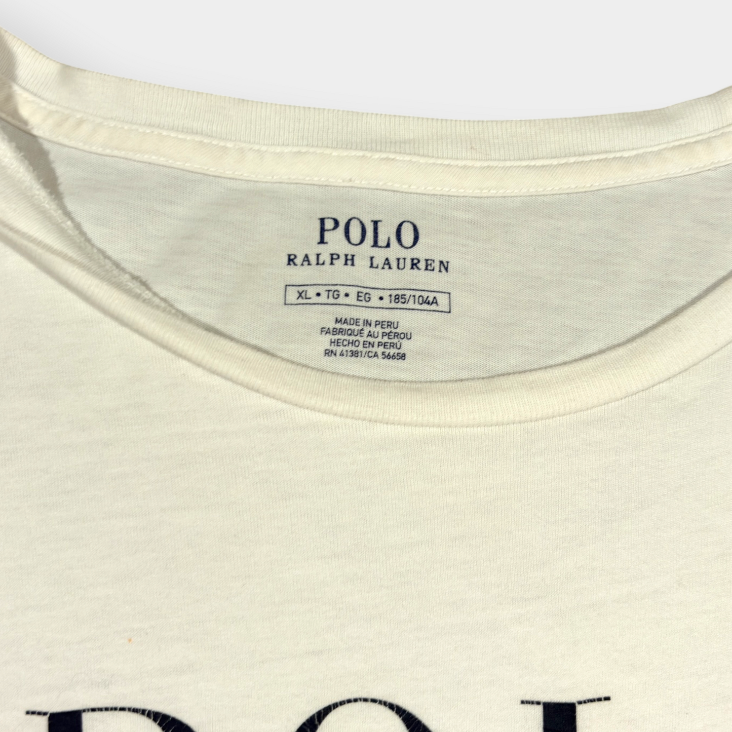 RALPH LAUREN | POLO TEDDY BEAR GRAPHIC WHITE TEE (XL)