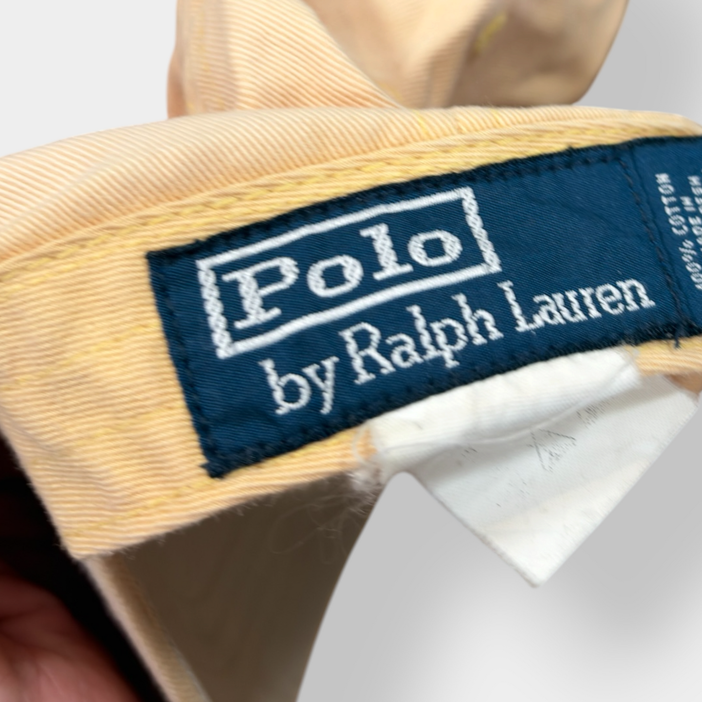 RALPH LAUREN POLO | LIGHT YELLOW ICONIC PONY LOGO BASEBALL CAP WITH LEATHER STRAP