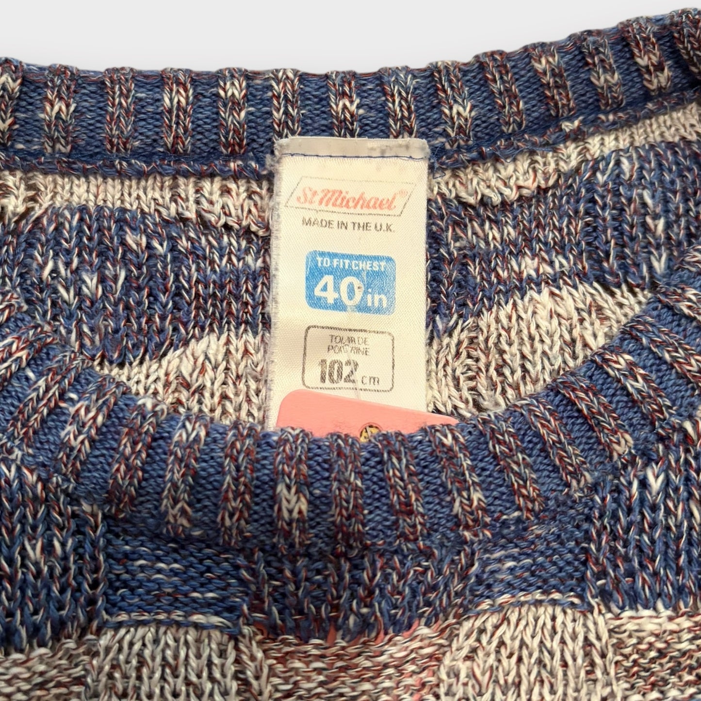 ST MICHAEL | 90S VINTAGE PATTERNED KNIT JUMPER (M)