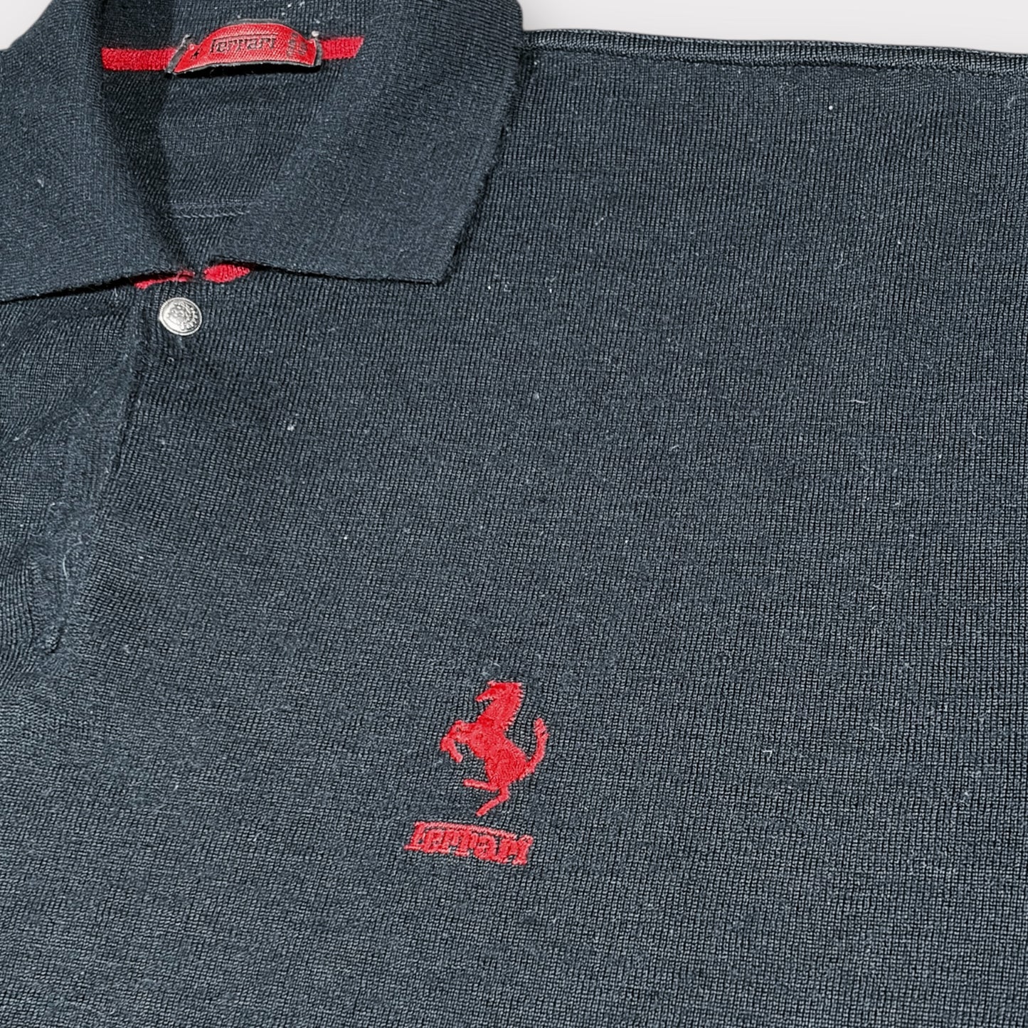 FERRARI EARLY 90s BUTTONED RACING SWEATSHIRT (L)