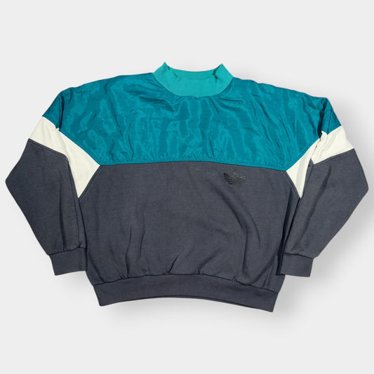 ADIDAS | 1980s TREFOIL COLOUR BLOCK SWEATSHIRT (M)
