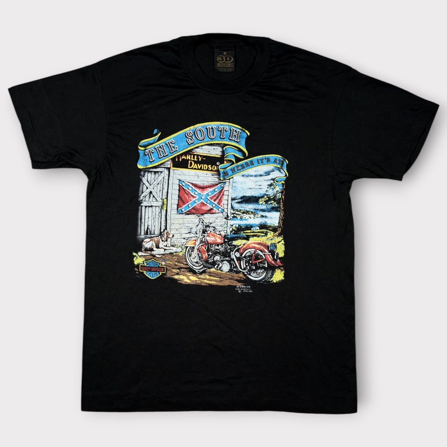 HARLEY DAVIDSON | 3D EMBLEM 1991 VINTAGE SINGLE STITCH GRAPHIC TEE (M)