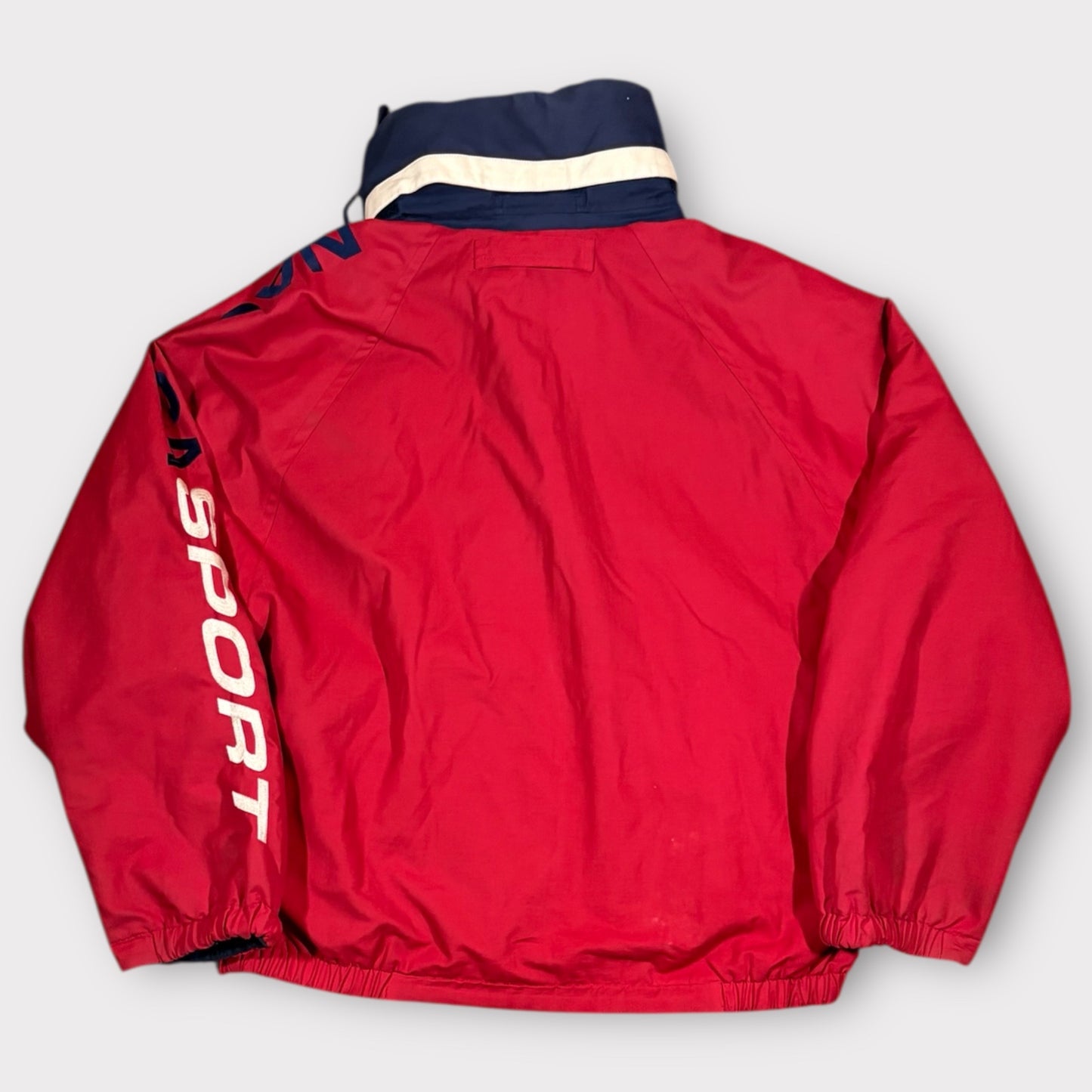 NAUTICA SPORT 1990s REVERSIBLE FLEECED JACKET (L)