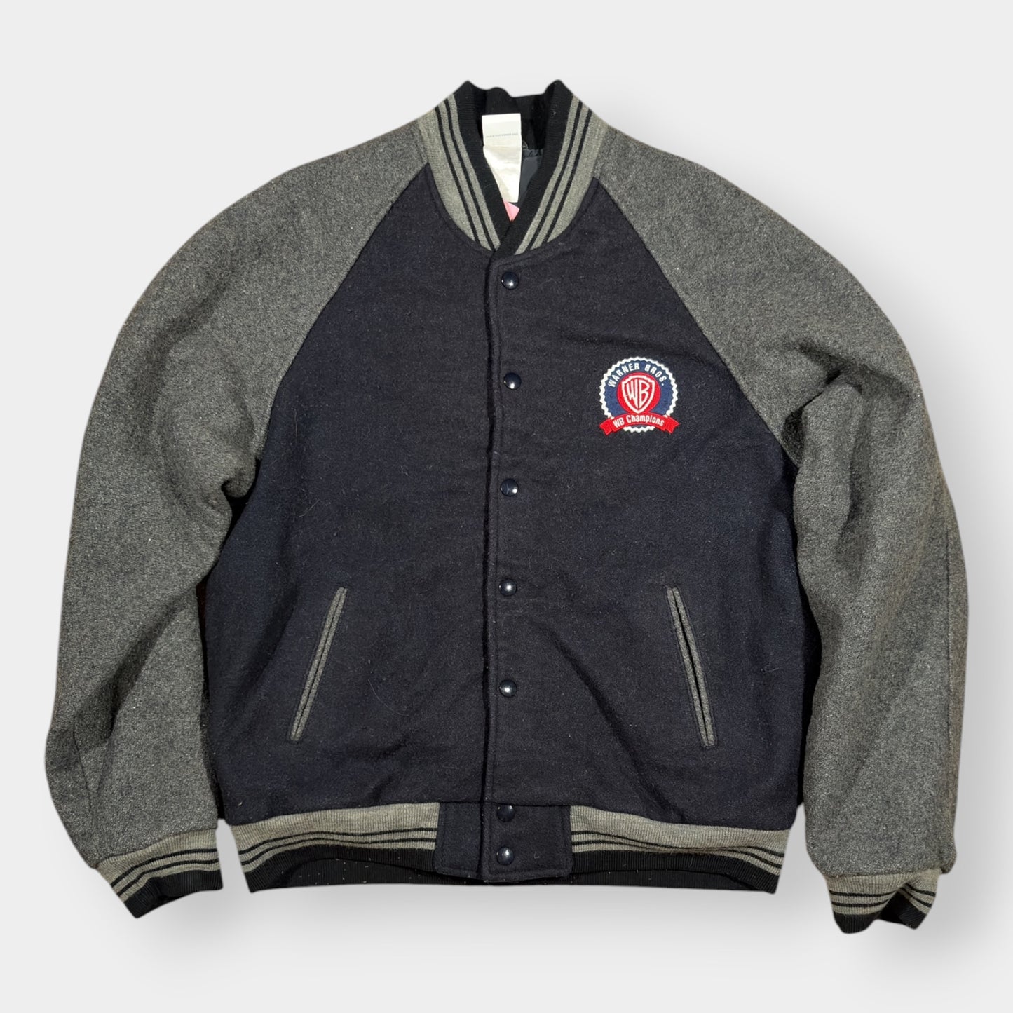 WARNER BROS | 1999 VINTAGE GREY LOONEY TUNES VARSITY JACKET (M)