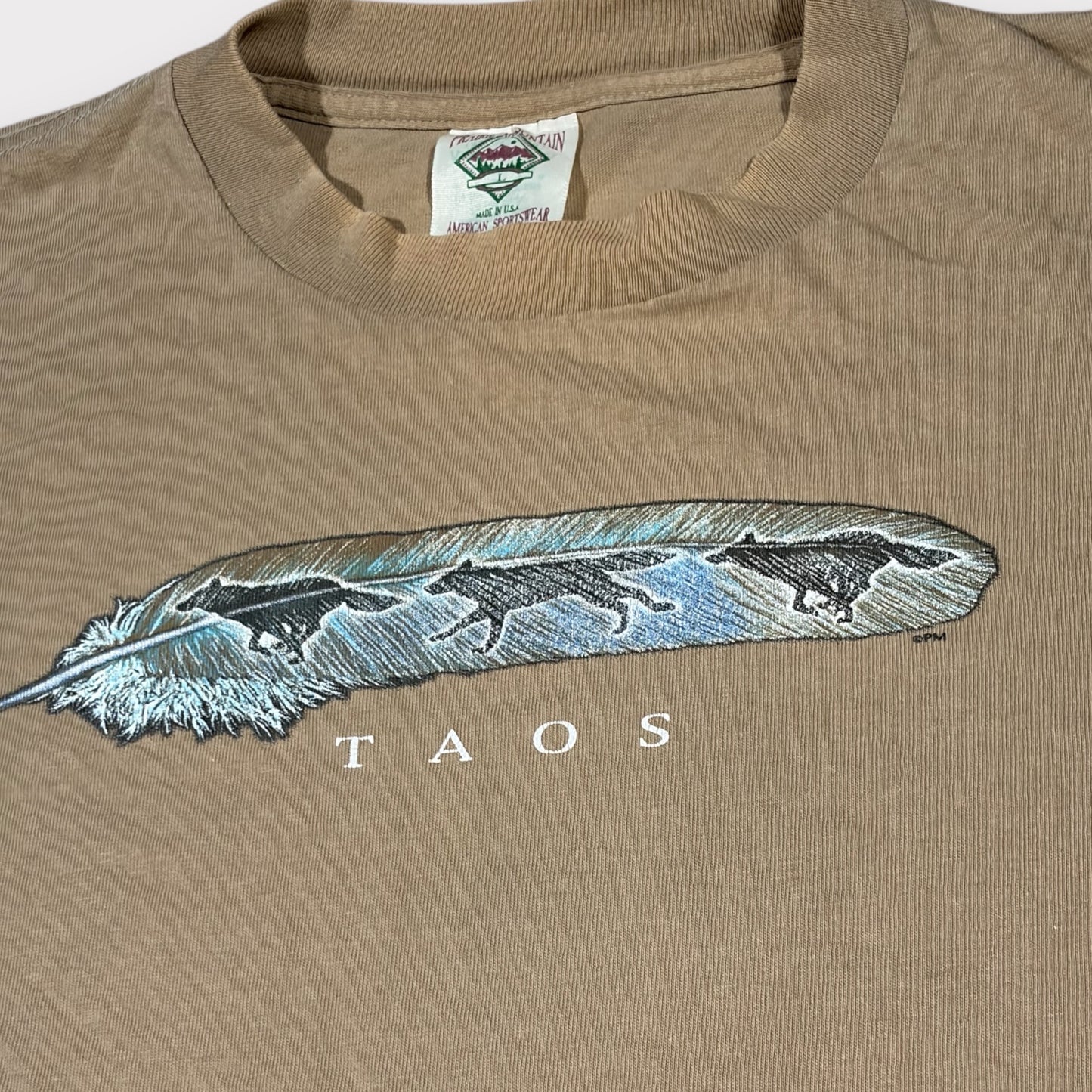 TAOS 1990s VINTAGE SINGLE STITCH GRAPHIC TEE (L)