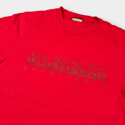 NAPAPIJRI | RED SPELLOUT LOGO TEE (L)