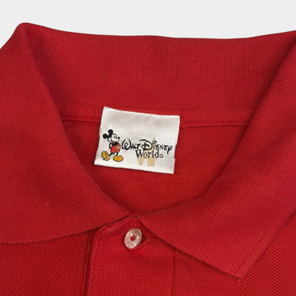 DISNEYWORLD | 1990s RED MICKEY MOUSE POLO SHIRT (XXL)