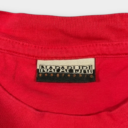 NAPAPIJRI | RED SPELLOUT LOGO TEE (L)