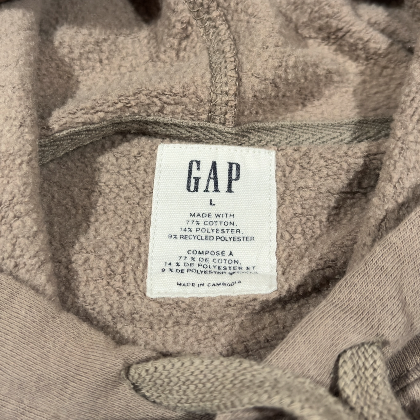 GAP | HERITAGE SOFT BROWN SPELLOUT HOODIE (L)