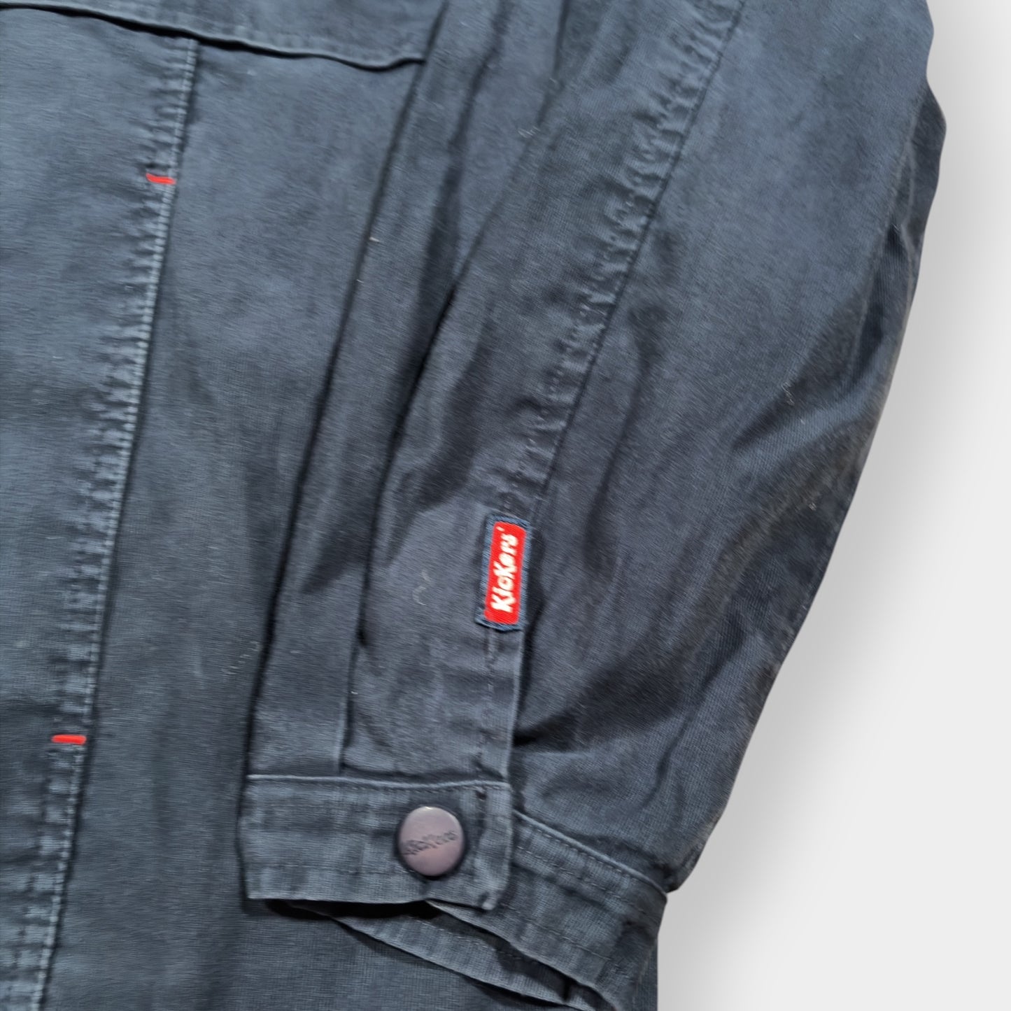 KICKERS | 90s VINTAGE NAVY 1/4 HEAVYWEIGHT JACKET (XL)