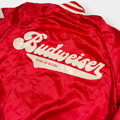 BUDWEISER | 1970s VINTAGE RED VARSITY JACKET (S)
