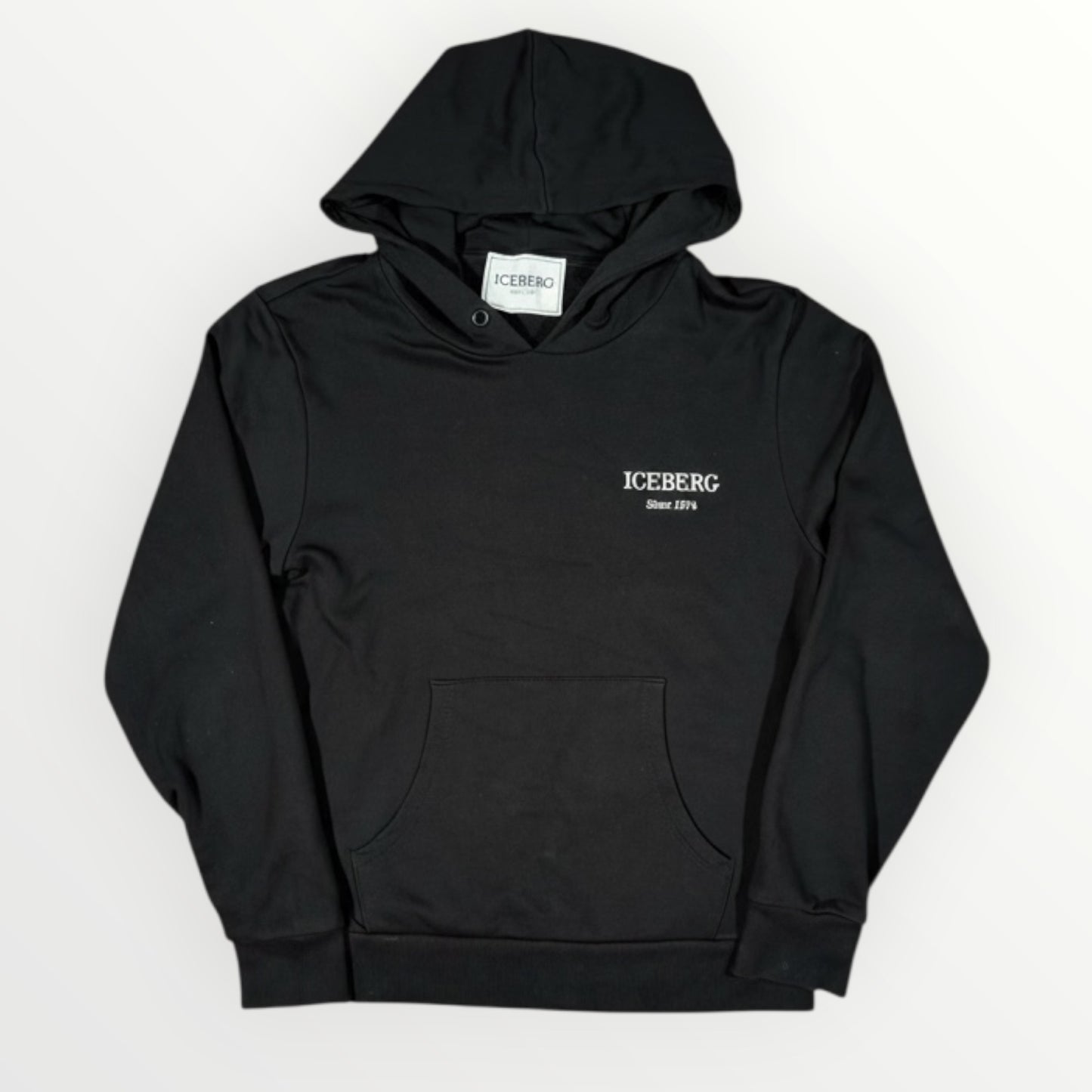 ICEBERG | BLACK EMBROIDERED HOODIE (S)