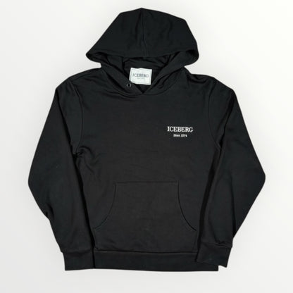 ICEBERG | BLACK EMBROIDERED HOODIE (S)