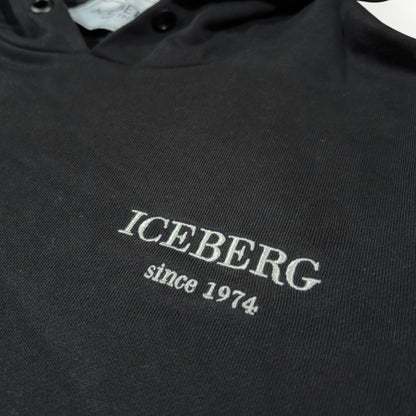 ICEBERG | BLACK EMBROIDERED HOODIE (S)