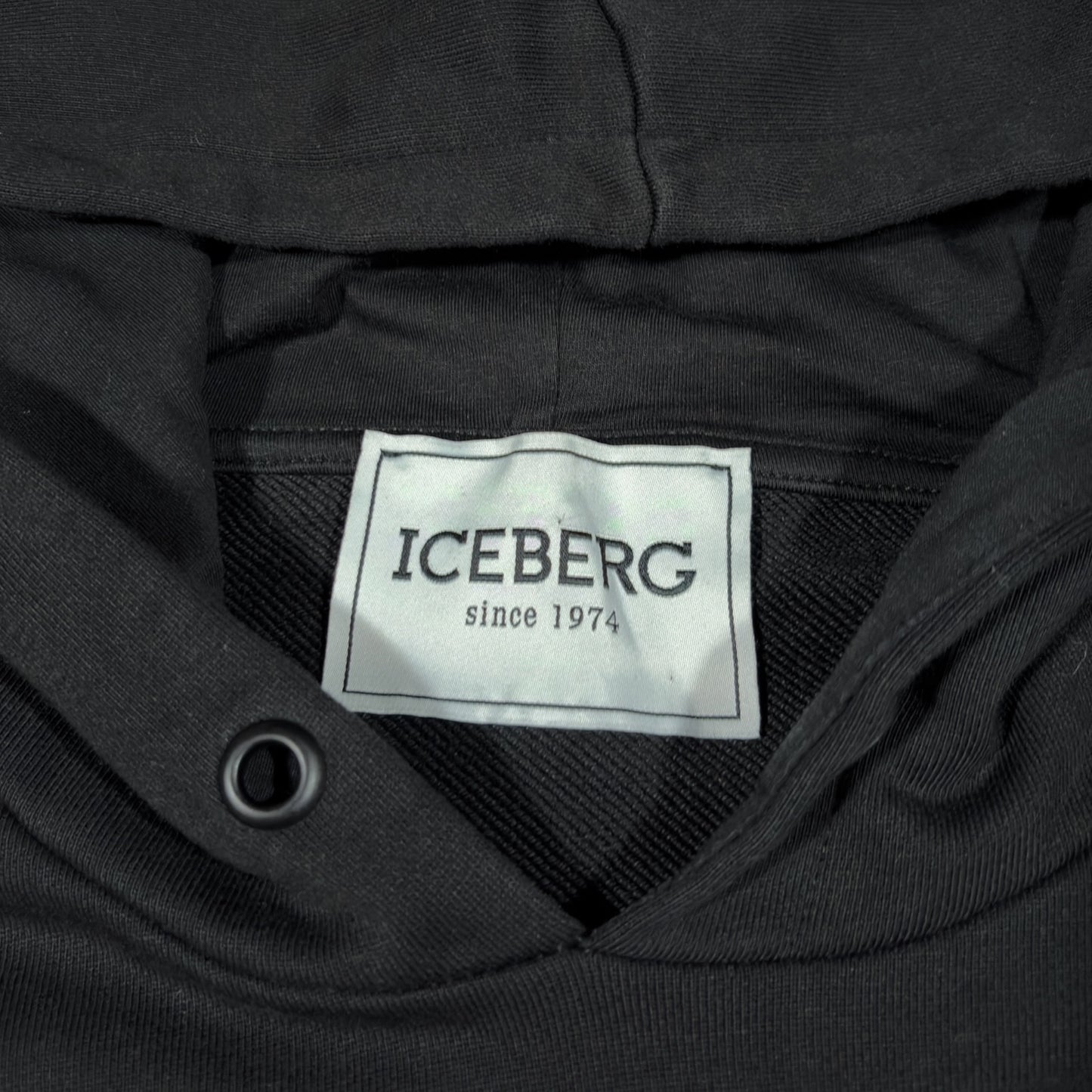 ICEBERG | BLACK EMBROIDERED HOODIE (S)