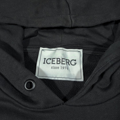 ICEBERG | BLACK EMBROIDERED HOODIE (S)