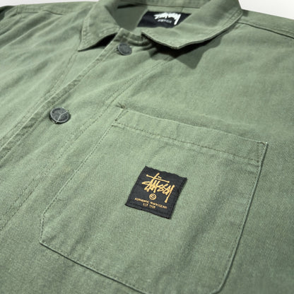 STUSSY | KHAKI CROPPED DENIM JACKET (XL)