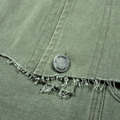 STUSSY | KHAKI CROPPED DENIM JACKET (XL)