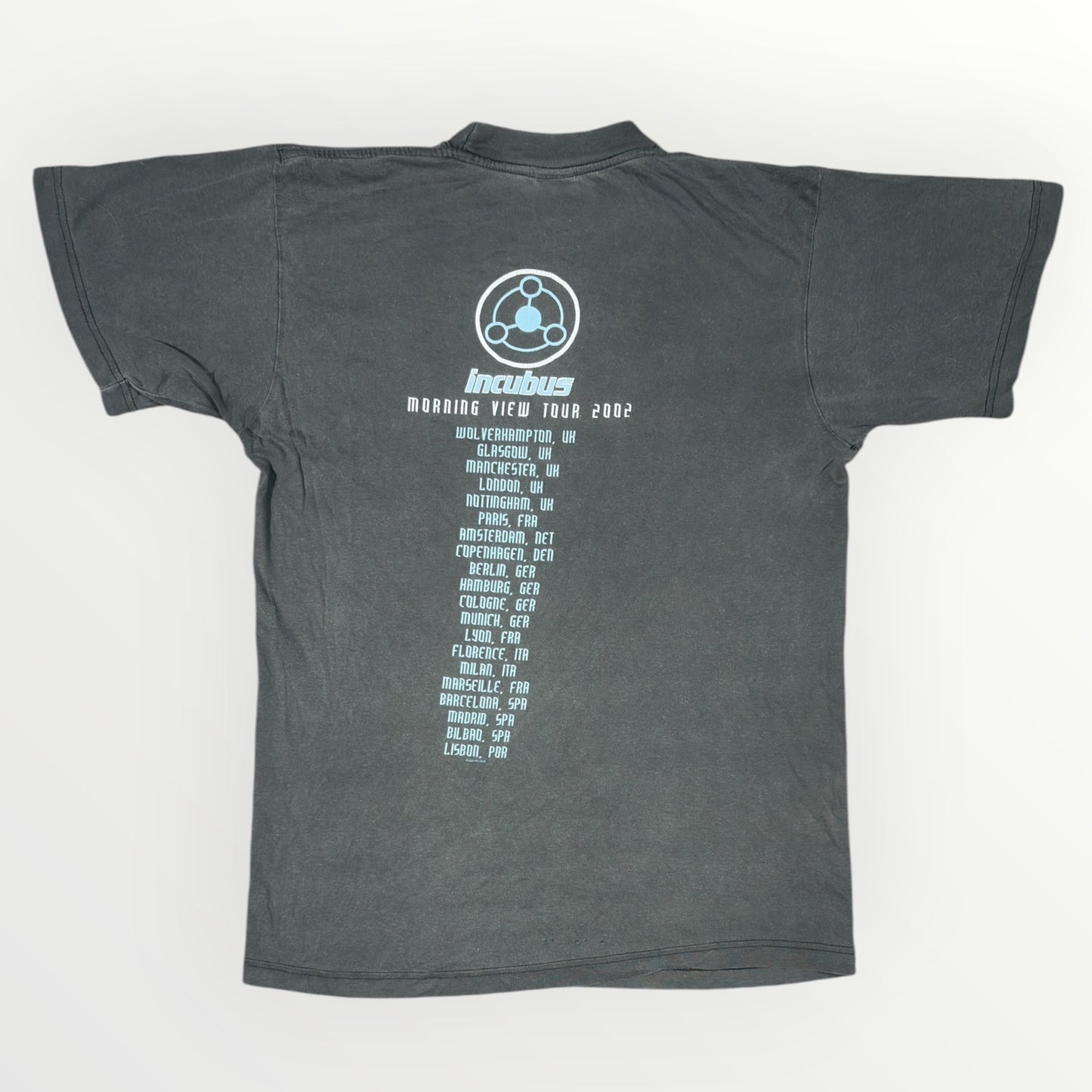 INCUBUS | BG LABEL GREY GRAPHIC 2002 BAND TOUR TEE (M)