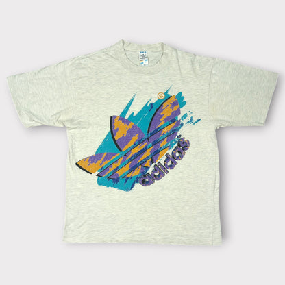 ADIDAS | 1990s TREFOIL SINGLE STITCH GRAPHIC TEE (M)