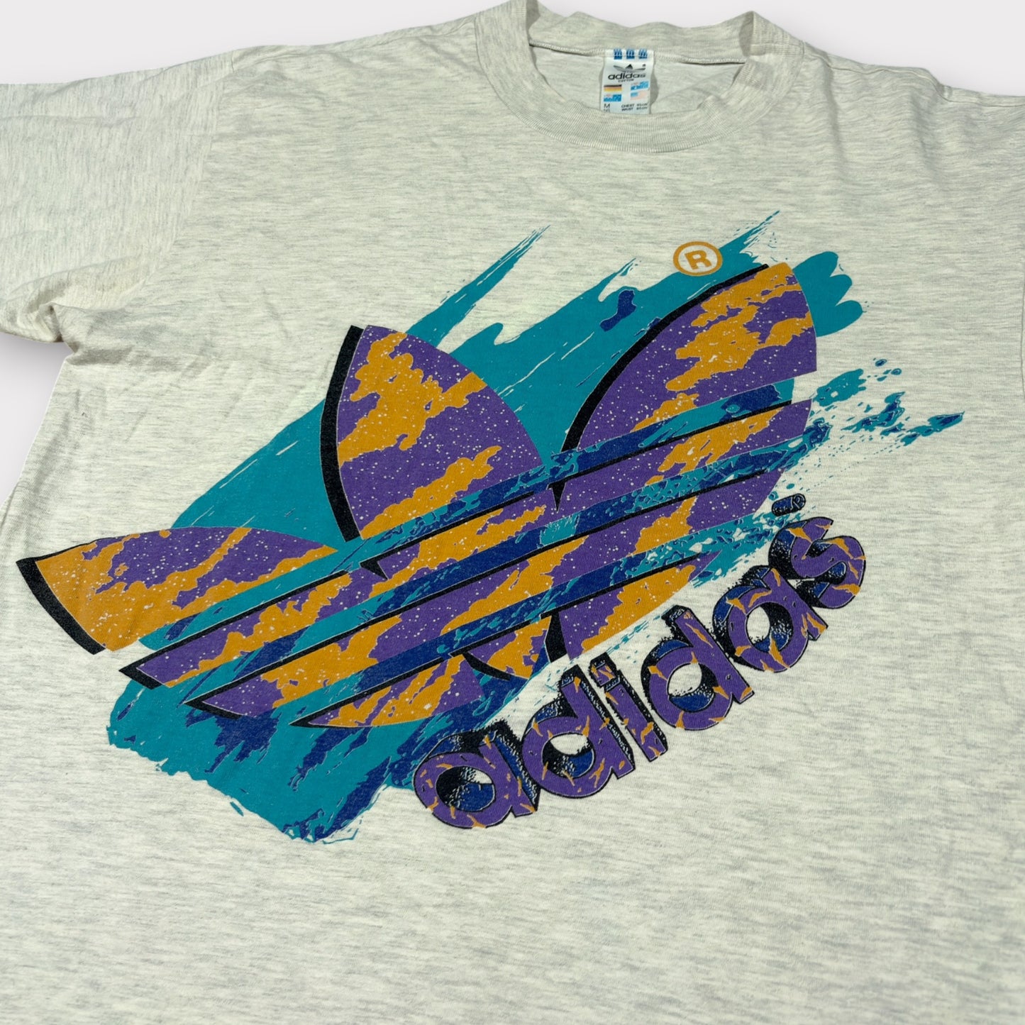 ADIDAS | 1990s TREFOIL SINGLE STITCH GRAPHIC TEE (M)
