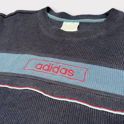 ADIDAS | 90s SPELLOUT KNITTED SWEATSHIRT (M)