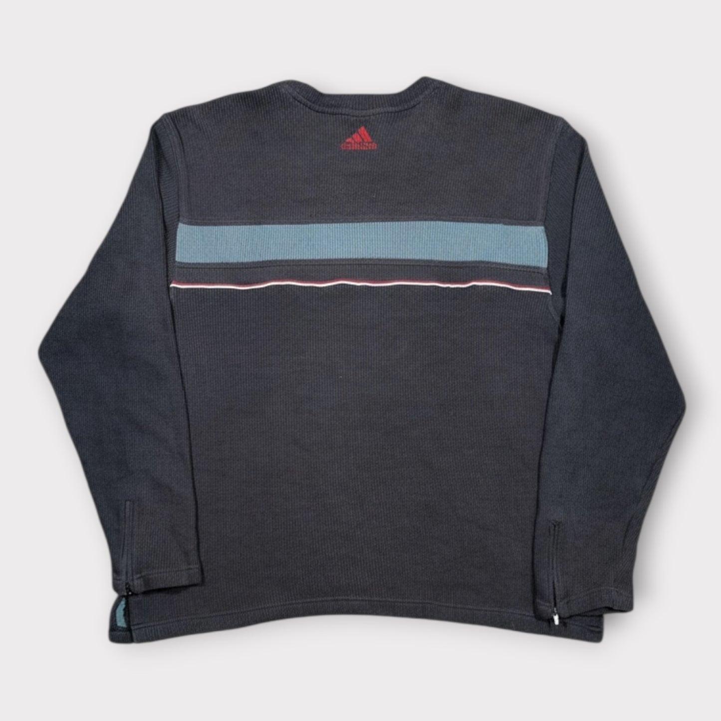 ADIDAS | 90s SPELLOUT KNITTED SWEATSHIRT (M)