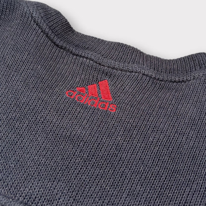 ADIDAS | 90s SPELLOUT KNITTED SWEATSHIRT (M)