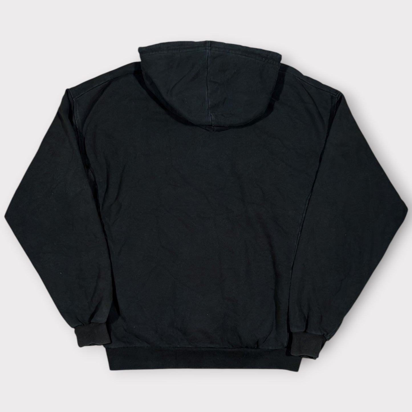 NIKE | 90s EMBROIDERED BLACK SPELLOUT HOODIE (L)