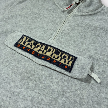 NAPAPIJIRI | GREY QUARTER ZIP SWEATSHIRT (XL)