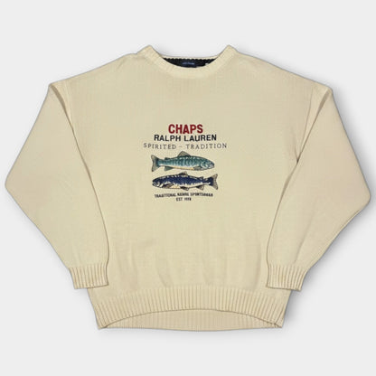 RALPH LAUREN | EMBROIDERED FISHING KNITTED SWEATSHIRT (L)