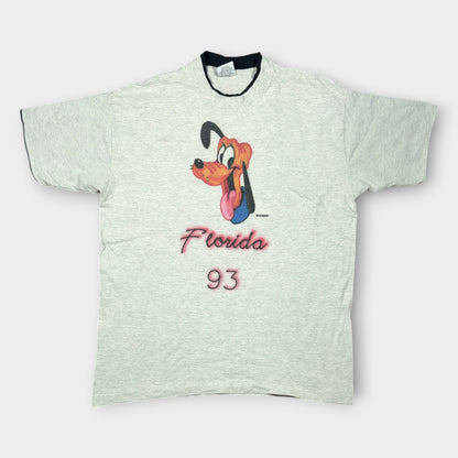 DISNEY | 1993 FLORIDA DISNEY PLUTO AIRBRUSHED GREY SINGLE STITCH TEE (XL)