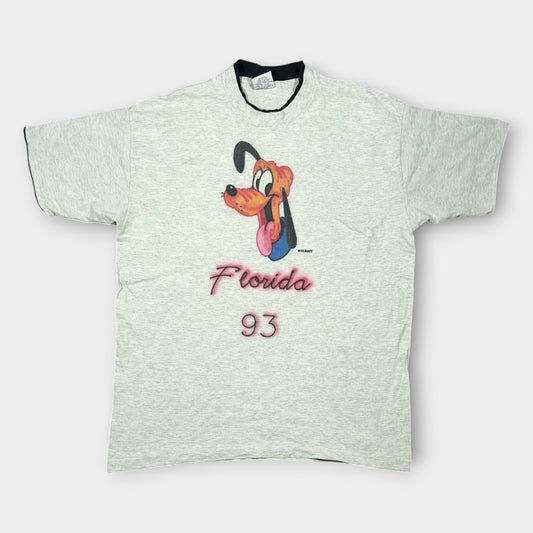 DISNEY | 1993 FLORIDA DISNEY PLUTO AIRBRUSHED GREY SINGLE STITCH TEE (XL)