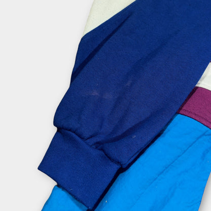 ADIDAS | 90s TEAM COLOURBLOCK BLUE 1/4 ZIP SWEATSHIRT (L)
