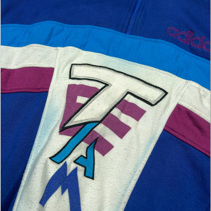 ADIDAS | 90s TEAM COLOURBLOCK BLUE 1/4 ZIP SWEATSHIRT (L)