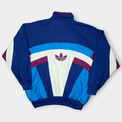 ADIDAS | 90s TEAM COLOURBLOCK BLUE 1/4 ZIP SWEATSHIRT (L)