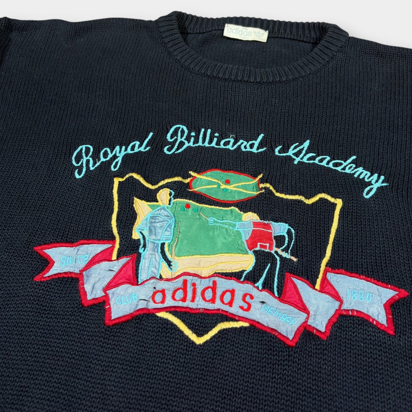 ADIDAS | 80s BILLARDS NAVY KNITTED SWEATSHIRT (50)