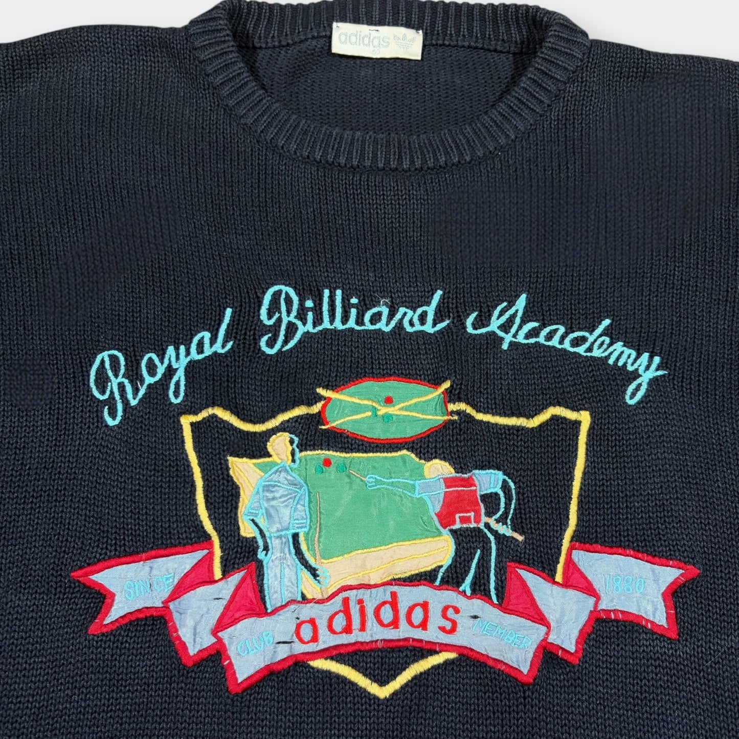 ADIDAS | 80s BILLARDS NAVY KNITTED SWEATSHIRT (50)