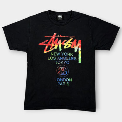 STUSSY | BLACK GRAPHIC TEE (M)