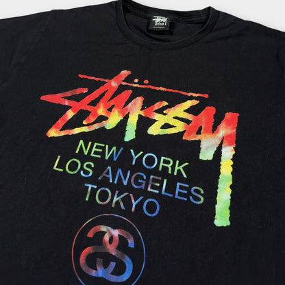 STUSSY | BLACK GRAPHIC TEE (M)