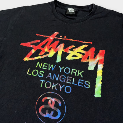 STUSSY | BLACK GRAPHIC TEE (M)