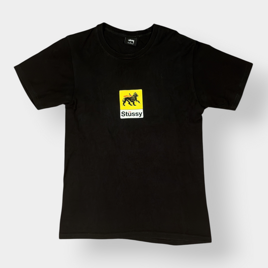 STUSSY | BLACK LEONE GRAPHIC T-SHIRT (S)